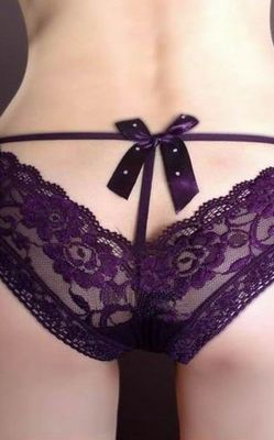Purple Sexy Ribbon Lace Panties